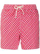 Mc2 Saint Barth Geometric Print Swim Shorts - Red