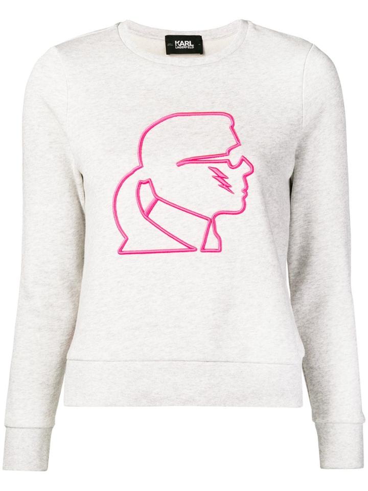 Karl Lagerfeld Lightning Bolt Sweatshirt - Grey