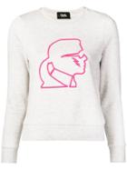 Karl Lagerfeld Lightning Bolt Sweatshirt - Grey
