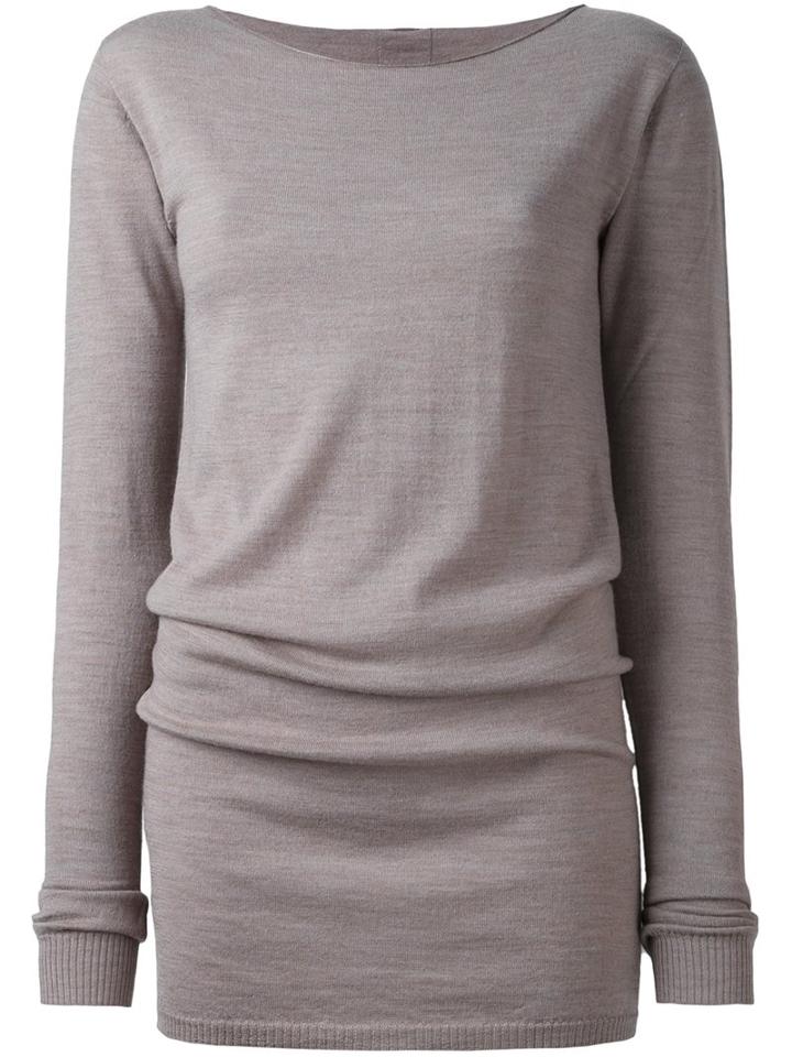 Rick Owens Boat Neck Jumper, Women's, Size: Medium, Grey, Virgin Wool