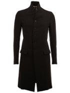 Masnada Single Breasted Coat, Men's, Size: 48, Black, Linen/flax/virgin Wool