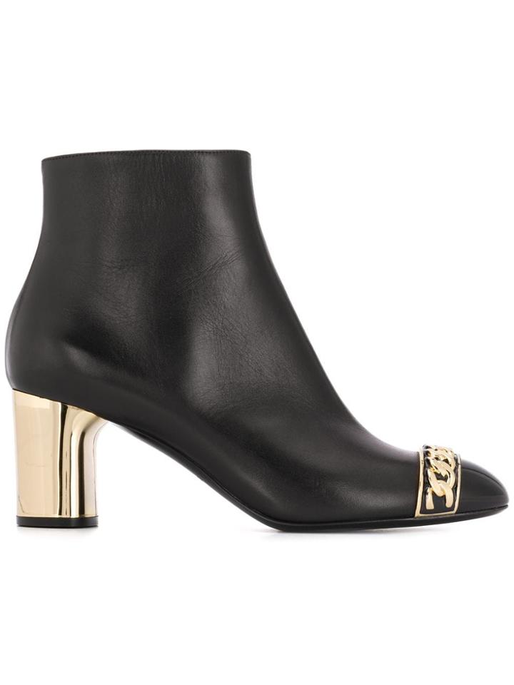 Casadei Chain Trim Ankle Boots - Black