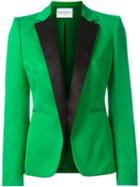 Vionnet Contrast Blazer, Women's, Size: 42, Green, Silk/cotton/viscose