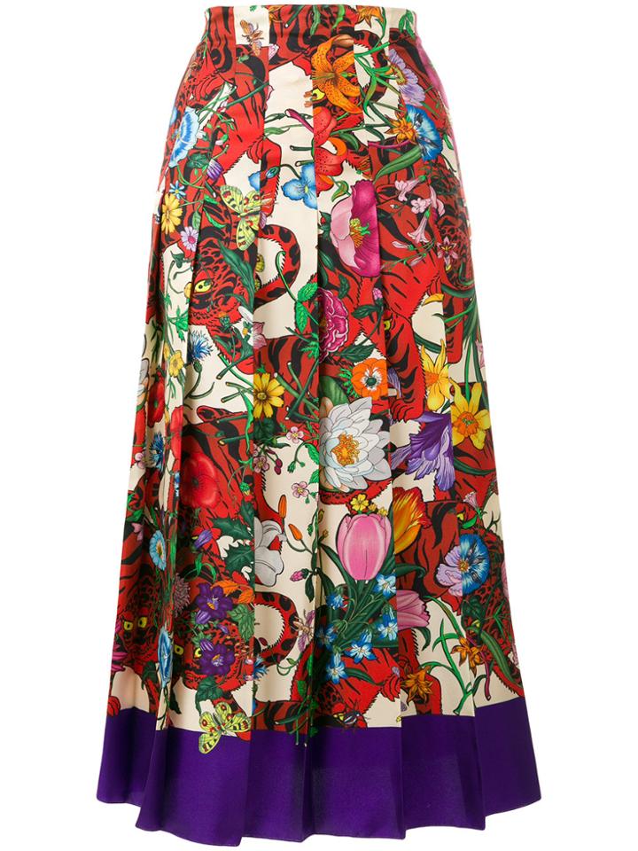 Gucci Floral Printed Skirt - Multicolour