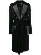 Philipp Plein Fringed Coat - Black