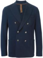 Eleventy Double Breasted Blazer, Men's, Size: 50, Blue, Nylon/spandex/elastane/cotton