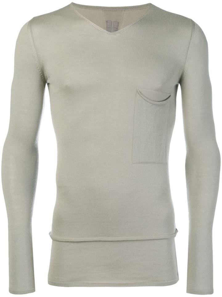 Rick Owens Fine Knit Fitted Sweater - Nude & Neutrals