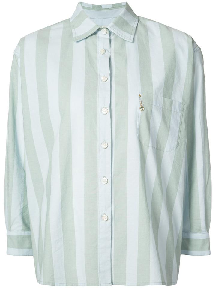 L'equip - Striped Shirt - Women - Cotton - Xs, Green, Cotton