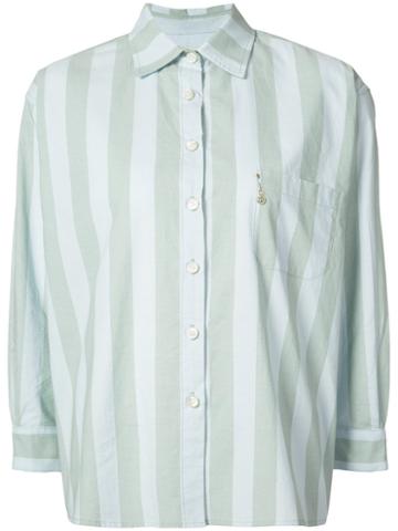 L'equip - Striped Shirt - Women - Cotton - Xs, Green, Cotton