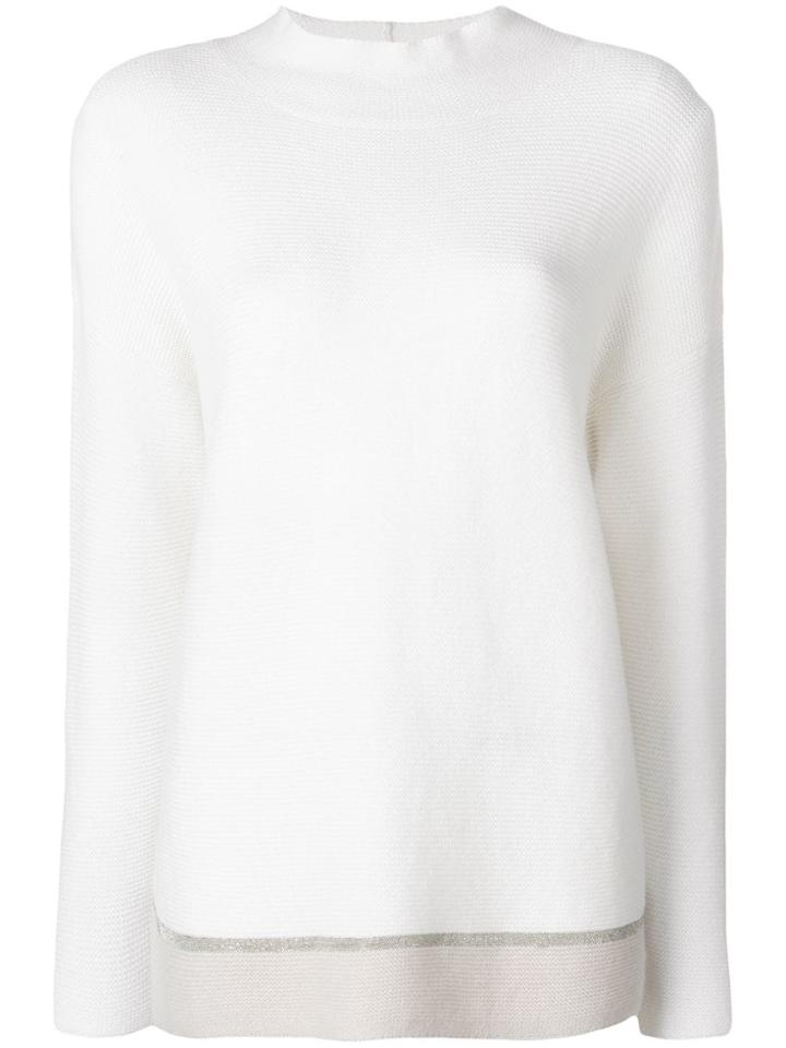 Fabiana Filippi Contrast Hem Jumper - Nude & Neutrals