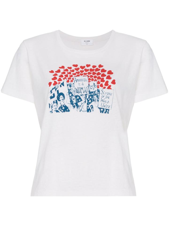 Re/done Women Of The World Graphic T-shirt - White