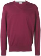 Brunello Cucinelli V-neck Pullover - Red