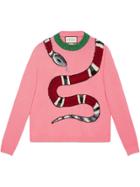 Gucci Kingsnake Wool Knit Sweater - Pink & Purple