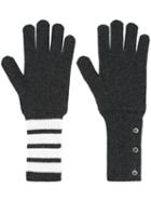 Thom Browne Knit Gloves, Men's, Grey, Cashmere