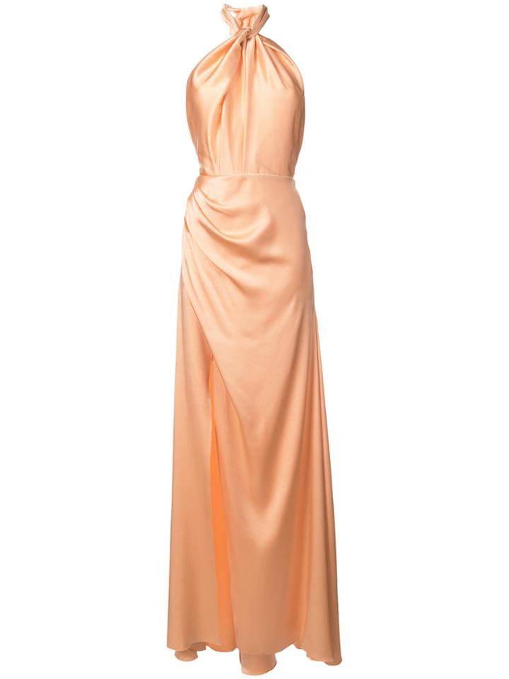 Maria Lucia Hohan Phobe Halter Knot Dress - Yellow & Orange