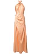 Maria Lucia Hohan Phobe Halter Knot Dress - Yellow & Orange