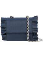 Christian Siriano Small Ruffled Chain Shoulder Bag - Blue