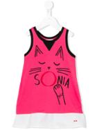 Rykiel Enfant Cat Print Dress, Girl's, Size: 8 Yrs, Pink/purple