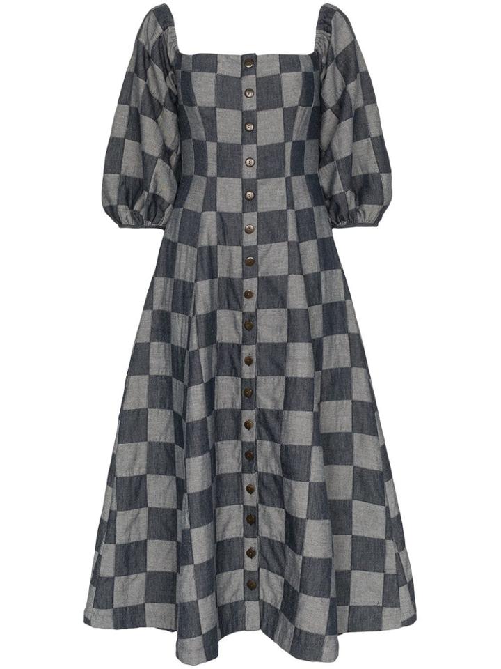 Mara Hoffman Mhoff Marlow Drs Offshdr Midi - Blue