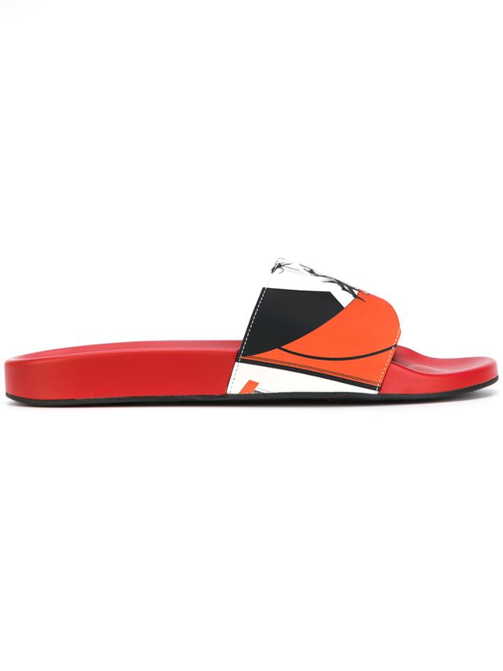 Versace Printed Slides - Red