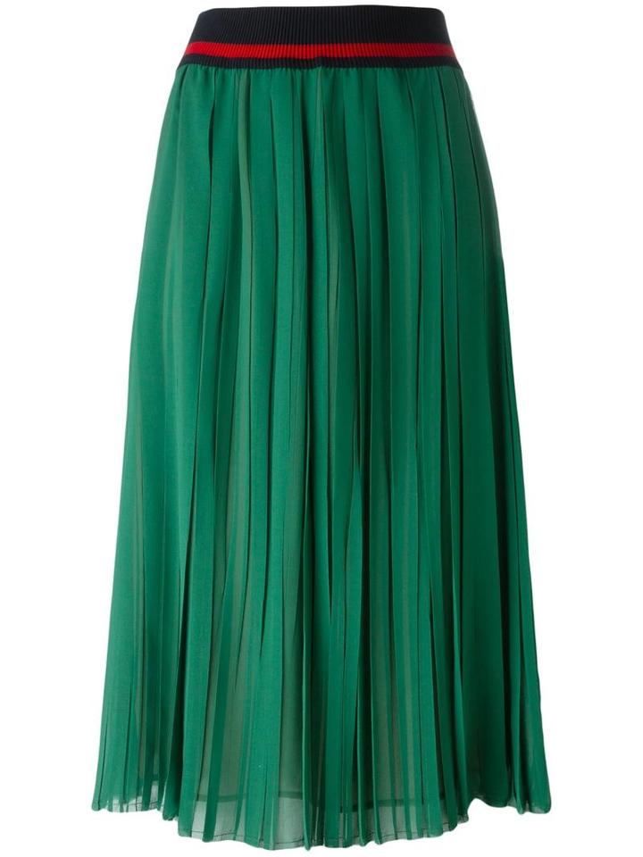 Erika Cavallini Pleated Skirt, Women's, Size: 38, Green, Polyester