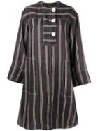 Lee Mathews Granada Striped Shirt Dress - Black