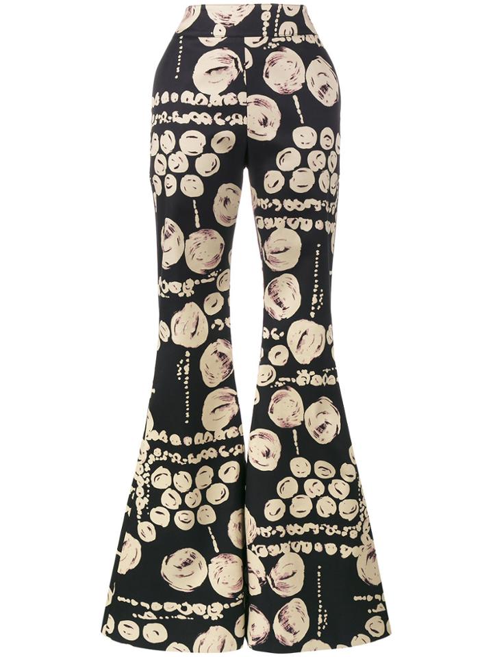 Beaufille Cyrus Printed Flared Trousers - Black