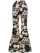 Beaufille Cyrus Printed Flared Trousers - Black