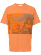 Toga Front Print T-shirt, Men's, Size: 46, Yellow/orange, Cotton/polyester