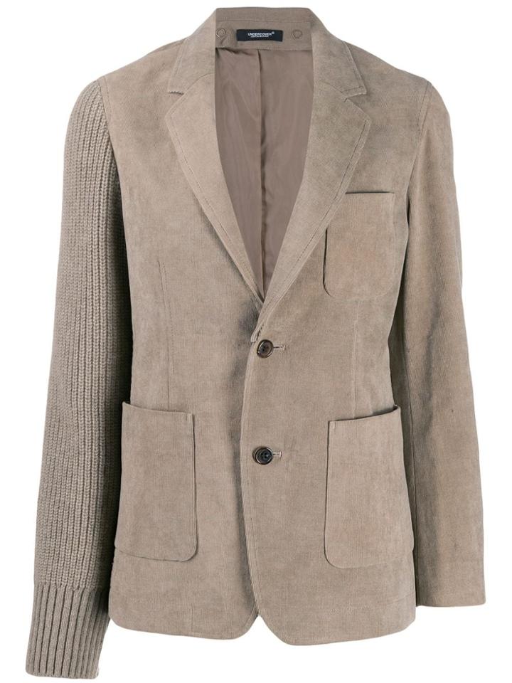 Undercover Corduroy And Knitted Blazer - Neutrals