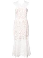 Nicole Miller Broderie Anglaise Flared Dress - White