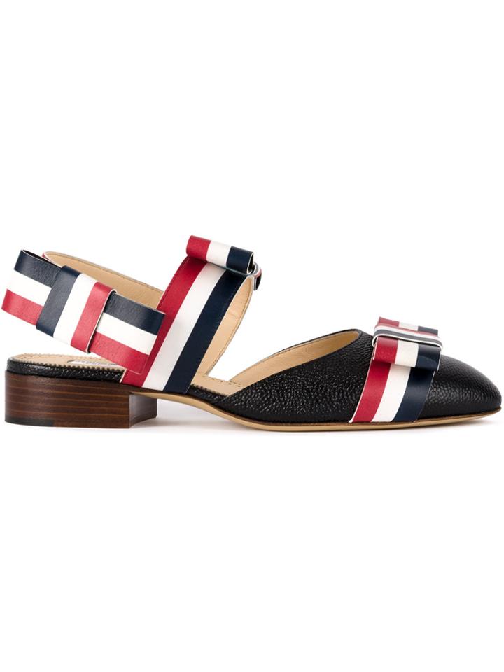 Thom Browne Signature Stripes Pointed Sandals - Black