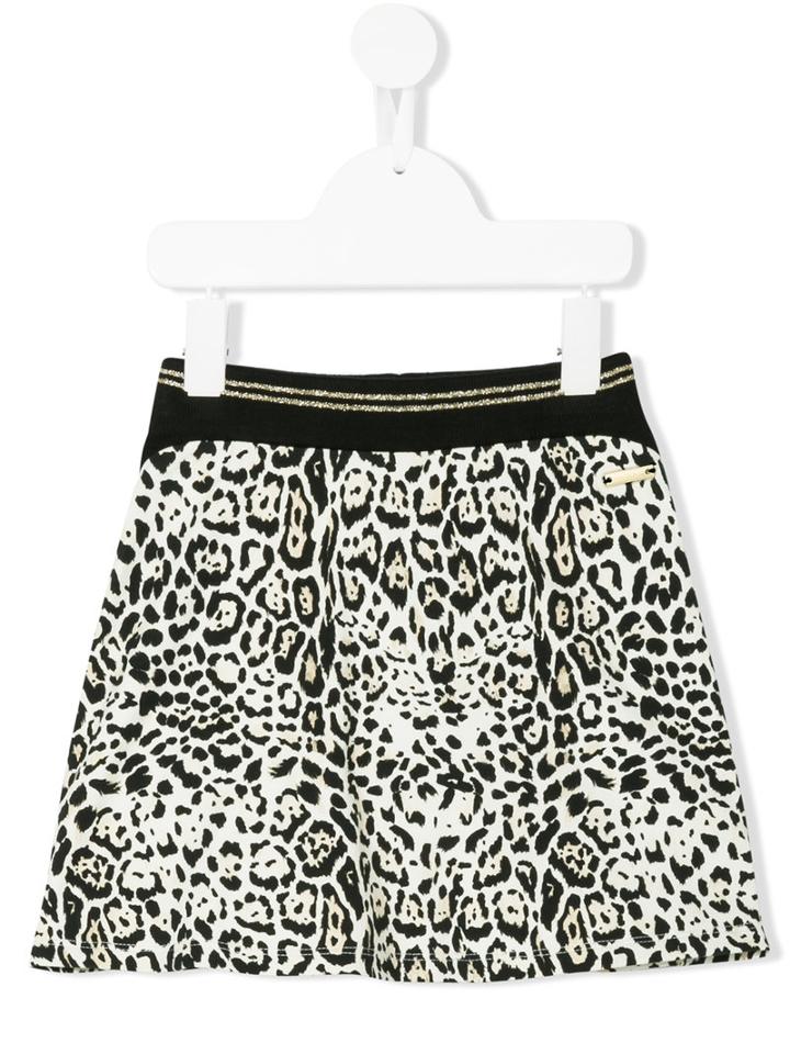 Roberto Cavalli Kids - Leopard Print Mini Skirt - Kids - Cotton/spandex/elastane - 8 Yrs, Black