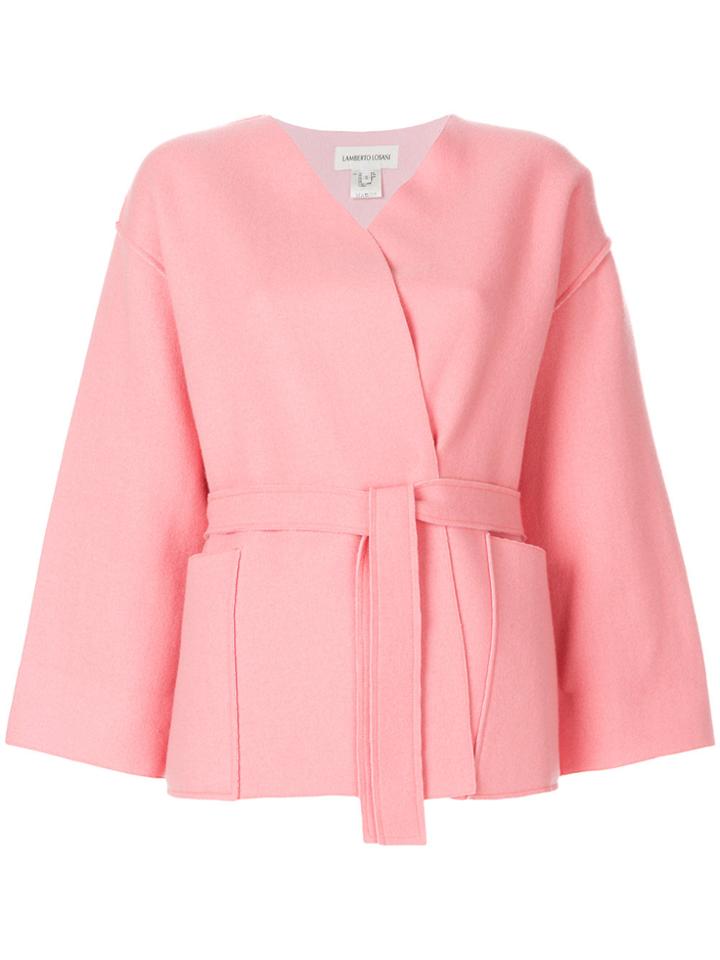 Lamberto Losani Belted Jacket - Pink & Purple
