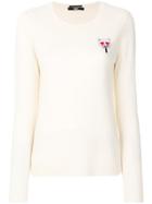 Karl Lagerfeld Embroidered Cat Jumper - Nude & Neutrals