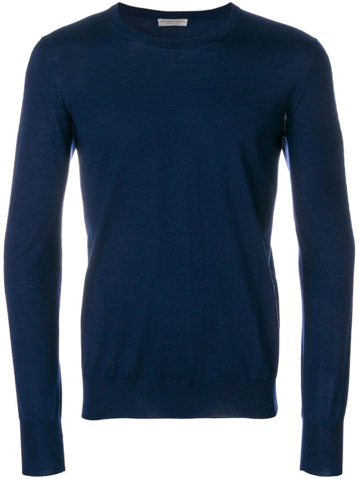 Bottega Veneta Dark Navy Merino Sweater - Blue