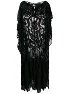 Emilio Pucci Embroidered Flared Beach Cover-up - Black