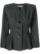 Yves Saint Laurent Vintage Peplum Fitted Blazer - Grey