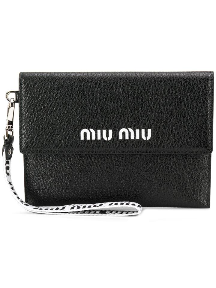Miu Miu Logo Envelope Wallet - Black