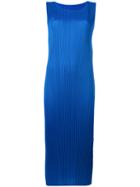 Pleats Please By Issey Miyake Pleated Shift Dress, Women's, Size: 4, Blue, Polyester