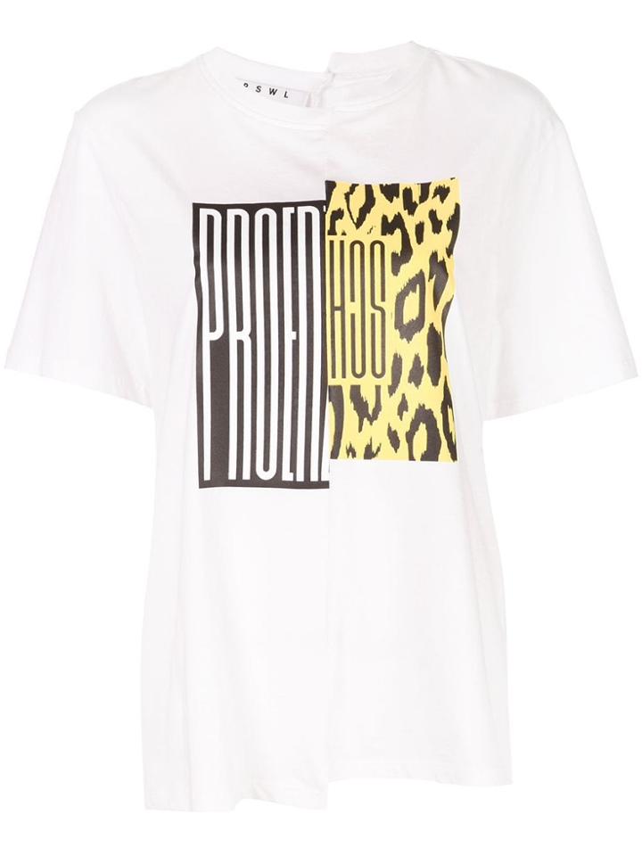 Proenza Schouler Pswl Split Logo Asymmetrical T-shirt - White