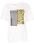 Proenza Schouler Pswl Split Logo Asymmetrical T-shirt - White
