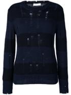Iro - Tys Distressed Striped Sweater - Women - Acrylic/alpaca/merino - Xs, Blue, Acrylic/alpaca/merino