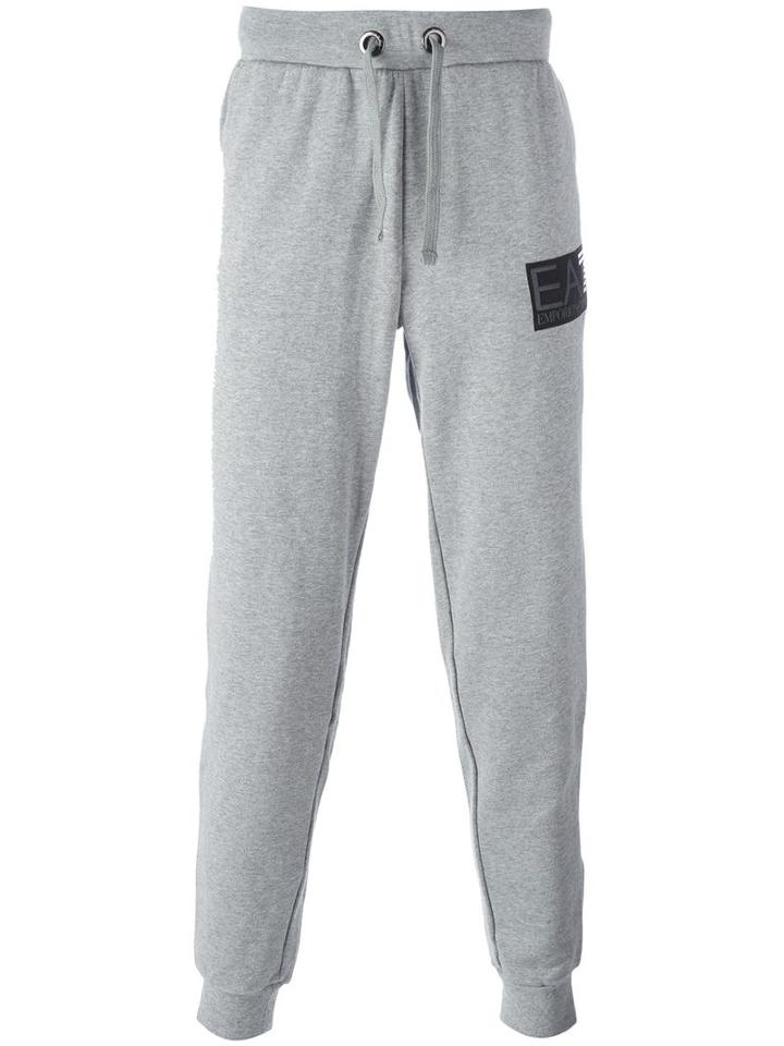 Ea7 Emporio Armani Drawstring Sweatpants, Men's, Size: Large, Grey, Cotton