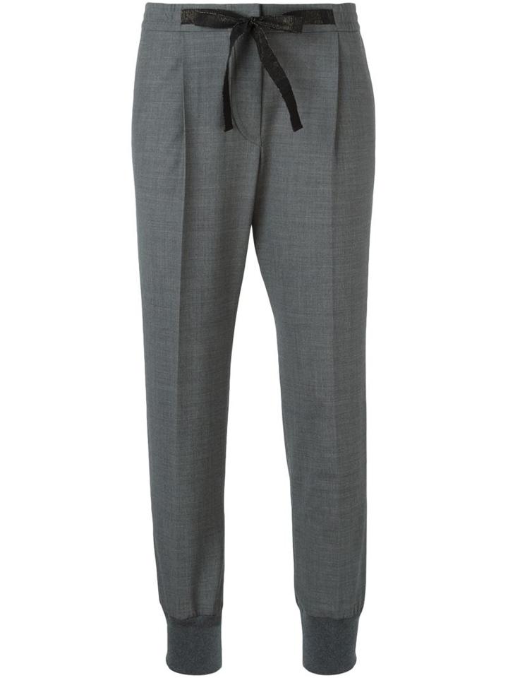Brunello Cucinelli Gathered Ankle Cropped Trousers