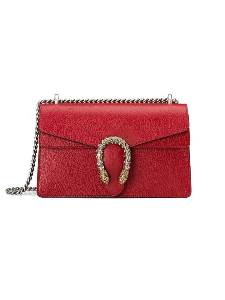 Gucci Dionysus Leather Shoulder Bag - Red