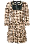 Elisabetta Franchi Tweed Mini Dress - Neutrals