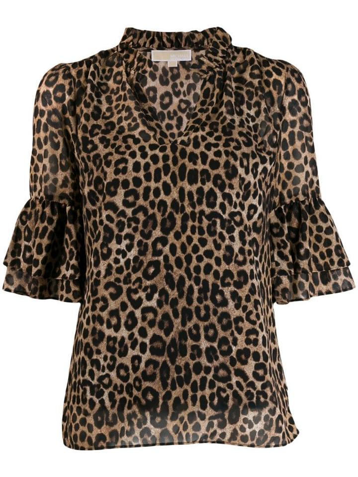 Michael Michael Kors Animal Print Blouse - Brown