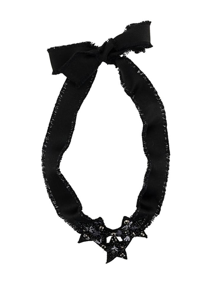 Red Valentino Red(v) Beaded Star Necklace - Black