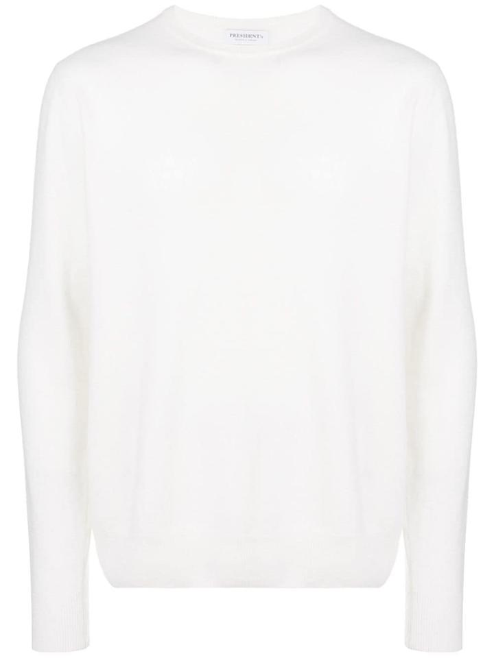 President's Fine Knit Sweater - White